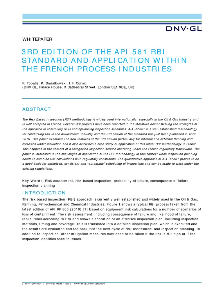 RBI in French Process Industries | PDF