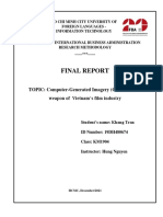 Final Report: TOPIC: Computer-Generated Imagery (CGI) The New Weapon of Vietnam's Film Industry