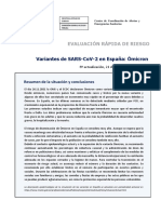 Evaluación rápida de riesgo de la variante Ómicron en España