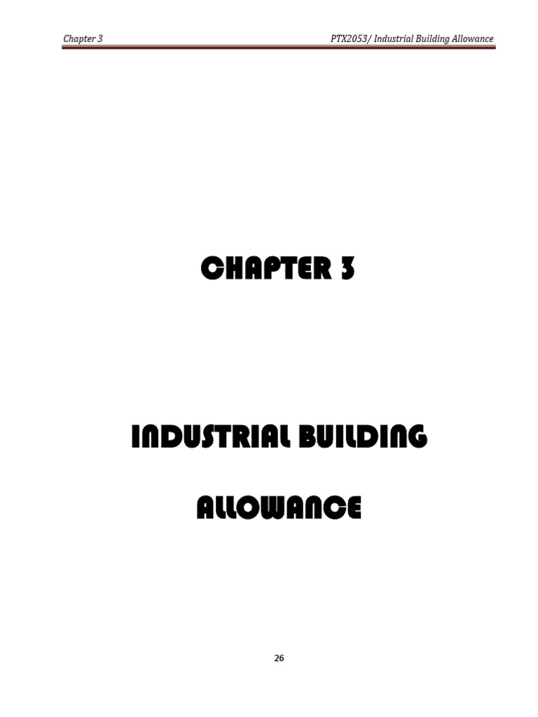 Chapter 3 Industrial Building Allowance Descargar gratis PDF Cost