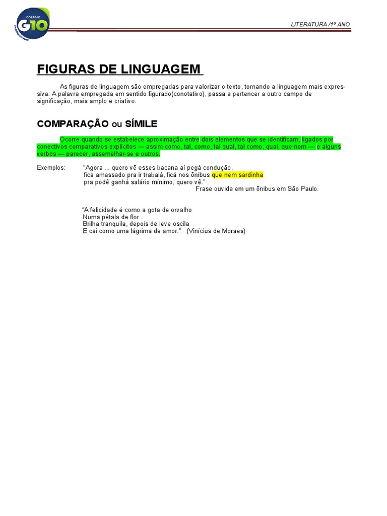 Figuras de Linguagem na Literatura | PDF | Metáfora | Amor