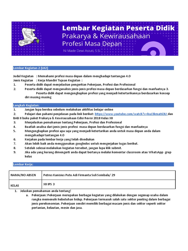 (Template) LKPD Xii-2 - 1 | PDF