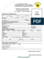 Mayor Edwin L. Olivarez: Application Form 2" X 2" ID Picture