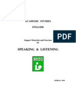 Speaking & Listening: Academic Studies English