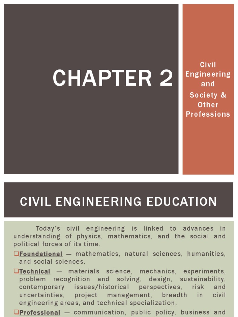 CE OR Chapter 2 Presentation Civil Engineering and Society - Other ...