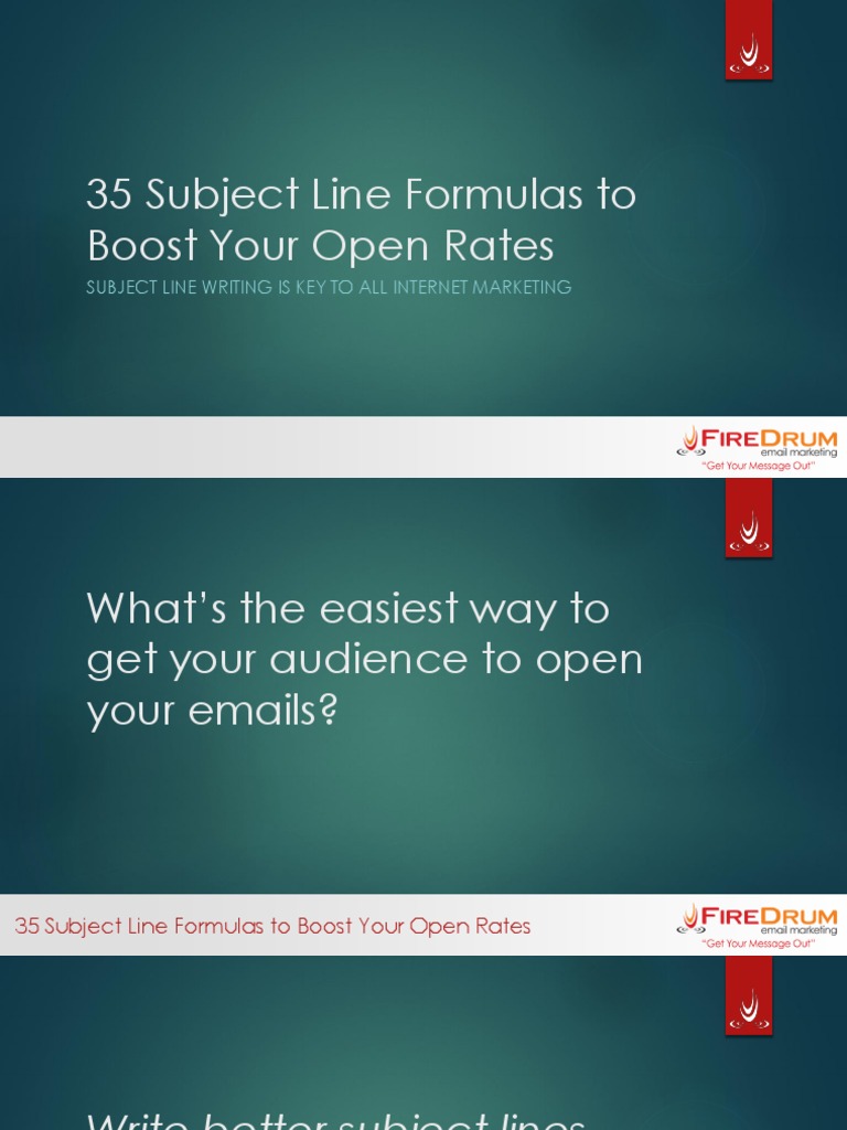 35 Subject Line Formulas | PDF | Digital Marketing | Mass Media