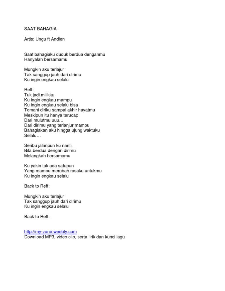 Ungu Ft Andien Saat Bahagia Pdf