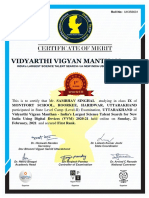 This Is To Certify That Mr. SAMBHAV SINGHAL Studying in Class IX of Participated in State Level Camp (Level-II) Examination, UTTARAKHAND of