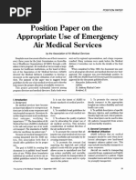 Position Paper On The Appropriate Use of Emergency Air Medical Services