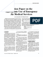 Position Paper On The Appropriate Use of Emergency Air Medical Services