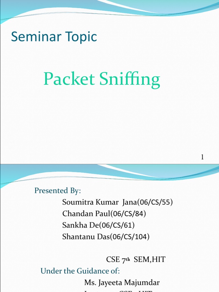 CSE Seminar: Packet Sniffing Basics | PDF | Computer Network | Network ...