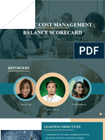 Strategic Cost Management Balance Scorecard