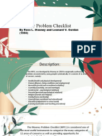 Mooney Problem Checklist: by Ross L. Mooney and Leonard V. Gordon (1950)
