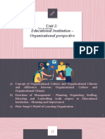 Unit 2: Educational Institution - Organisational Perspective