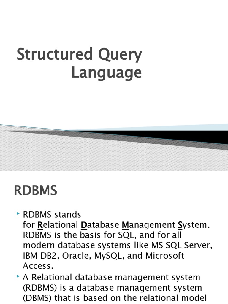 Structured Query Language | PDF | Relational Database | Databases