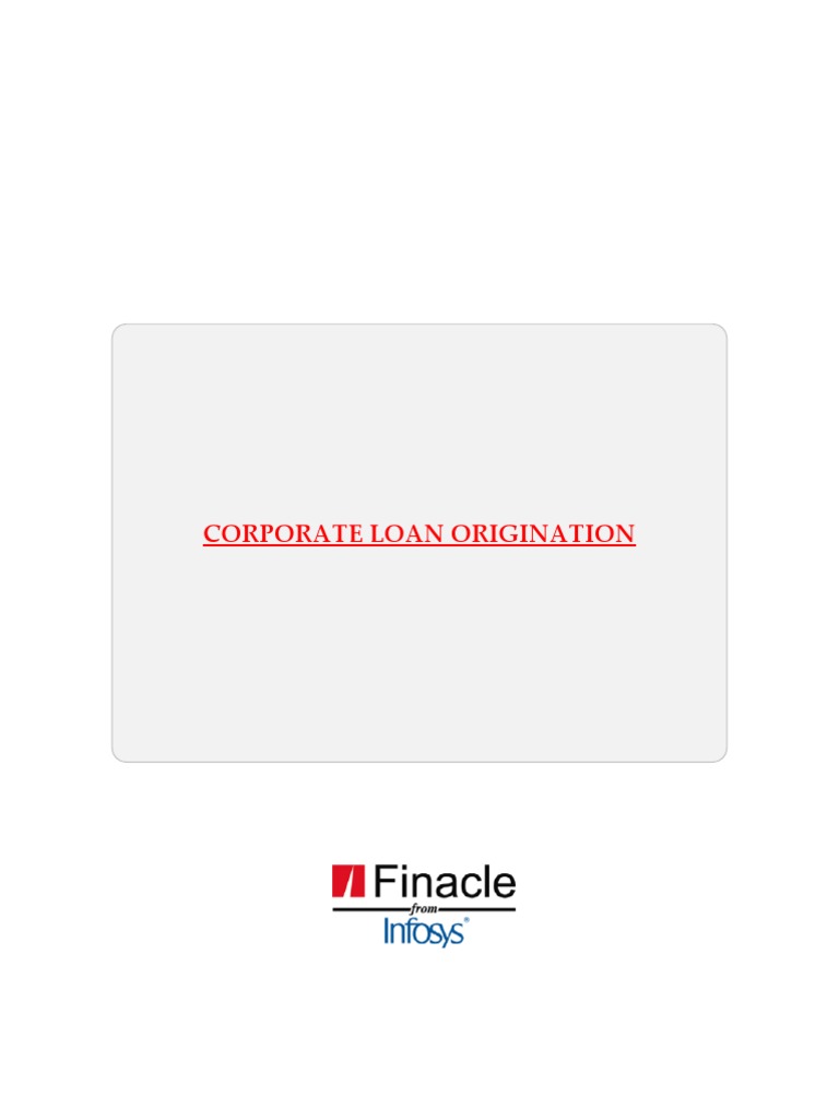 Corporate Loan Origination Pdf Loan Origination Loans