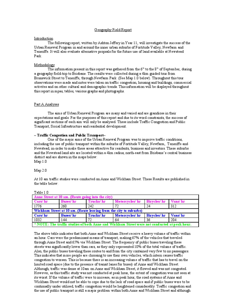 Geography Field Report[1] Traffic Bus Free 30day Trial Scribd