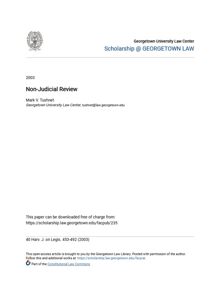 Constitutional Review by NonJudicial Institutions Mark NonJudicial Review PDF