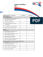 Completed Sample Observation Checklist Template