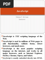 Javascript: Marian C. de Luna Instructor