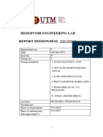 Reservoir Engineering Lab REPORT SESSION/SEM: 20212022/1: Experiment No. Title Section Group No. Group Members