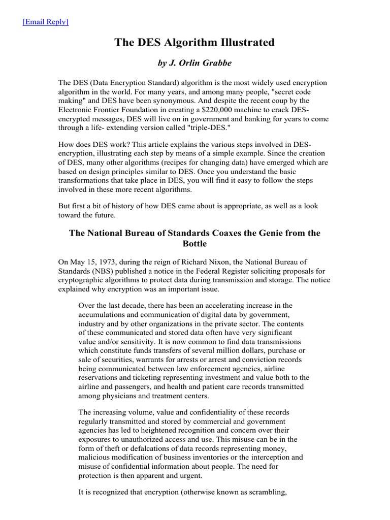 Understanding the DES Algorithm | PDF | Cryptography | Encryption