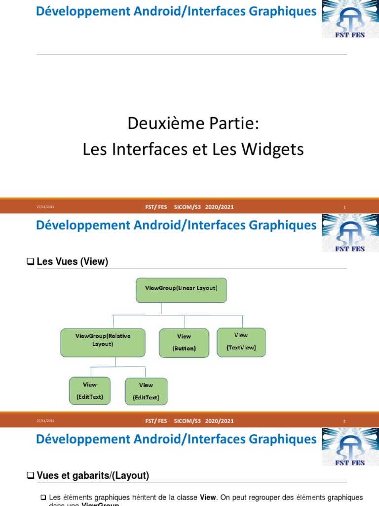 Interfaces Graphiques Android: Vues et Widgets | PDF | Android (Système ...
