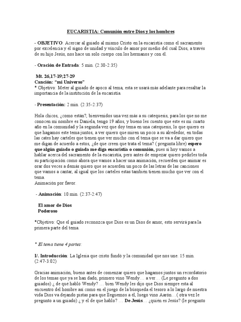 Eucaristía: Comunión y Amor Divino | PDF | eucaristía | Misa (liturgia)