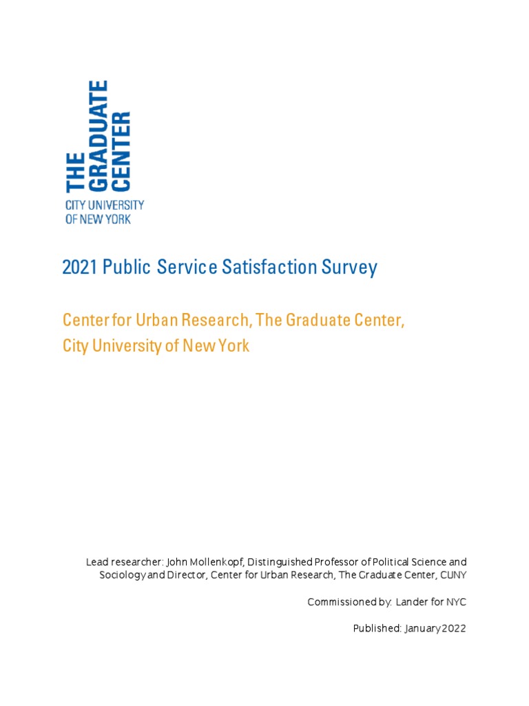 Public Service Satisfaction Survey Report | PDF | Survey Methodology ...