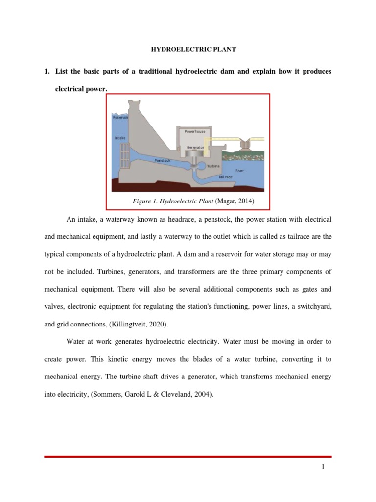 List The Basic Parts of A Traditional Hydroelectric Dam and Explain How ...
