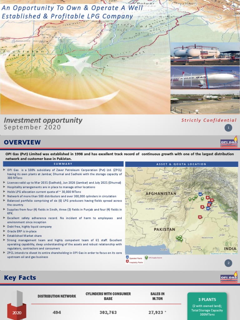 Investment Opportunity An Opportunity To Own &operatea Well Established&Profitable LPG Company