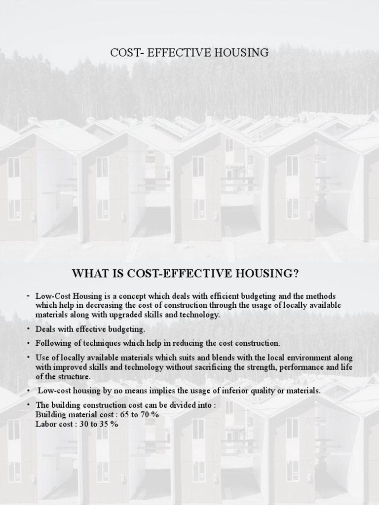Cost Effective Housing PDF Affordable Housing Concrete