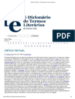 CRÍTICA TEXTUAL - E-Dicionário de Termos Literários