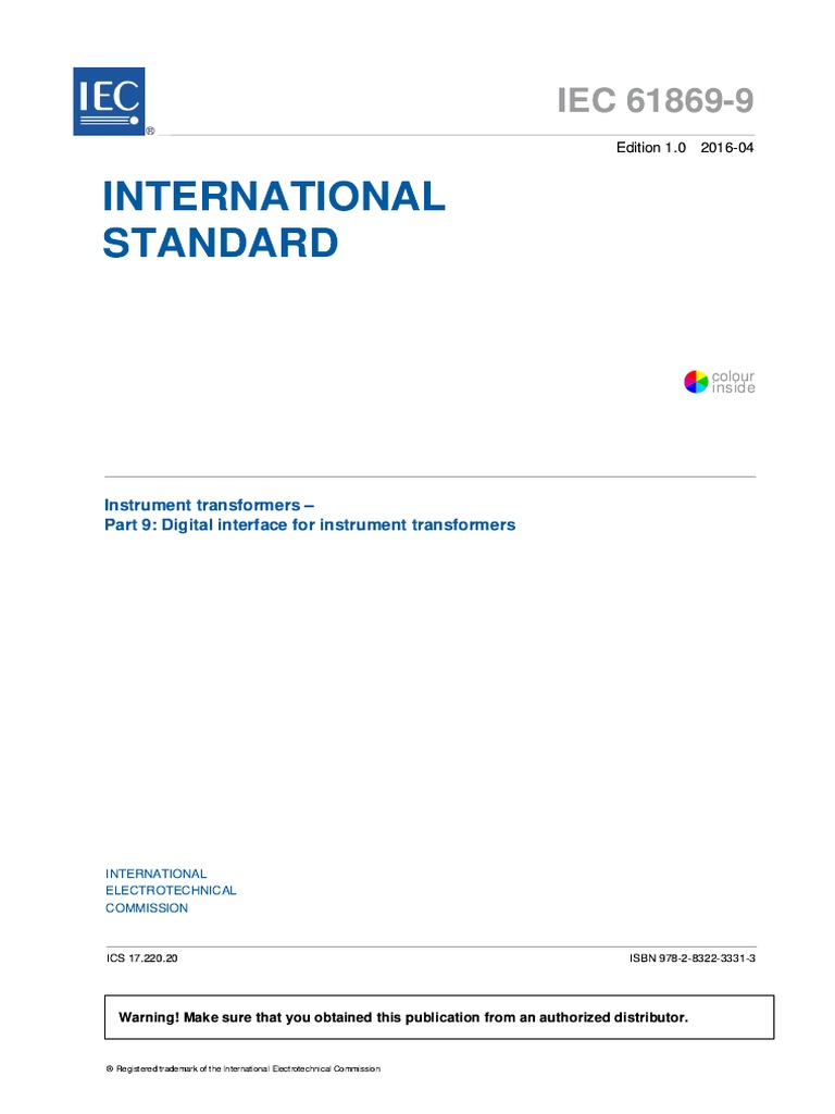 Iec 61869-9-2016 | PDF | Information And Communications Technology