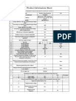 Product Information Sheet: Parameter Parameter Value and Precision Unit