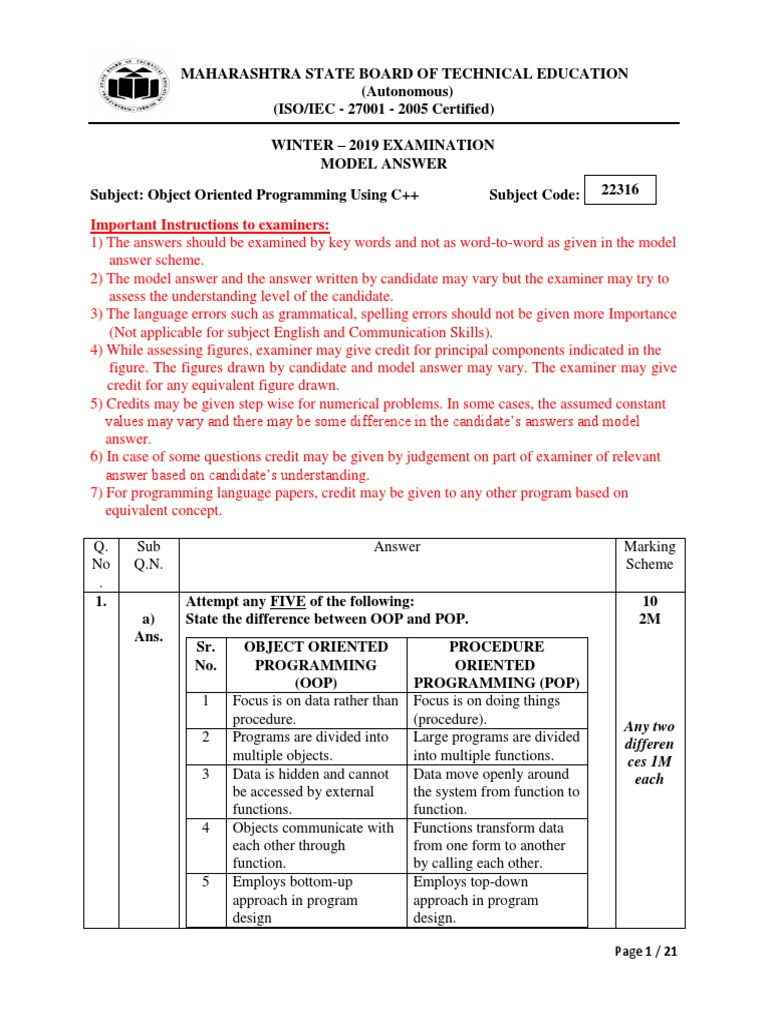 Oop Winter 2019 (C++) | PDF | Class (Computer Programming ...