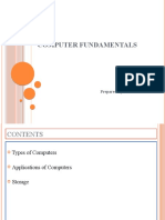 Computer Fundamentals: Prepared By: Chandrashekhar K