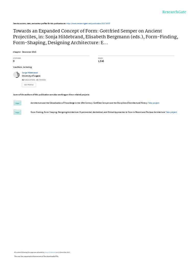 Hildebrand 2015 FormFinding Semper PDF Teaching Mathematics Symmetry