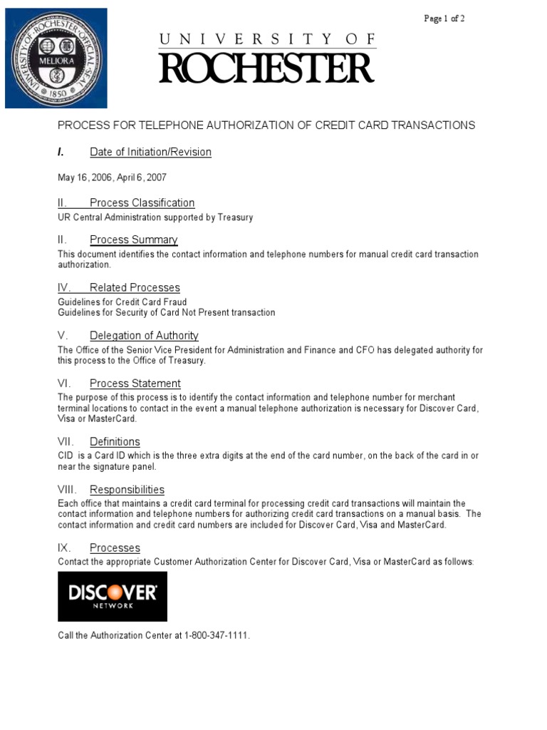 Process Credit Card Authorization | PDF | Credit Card | Visa Inc.
