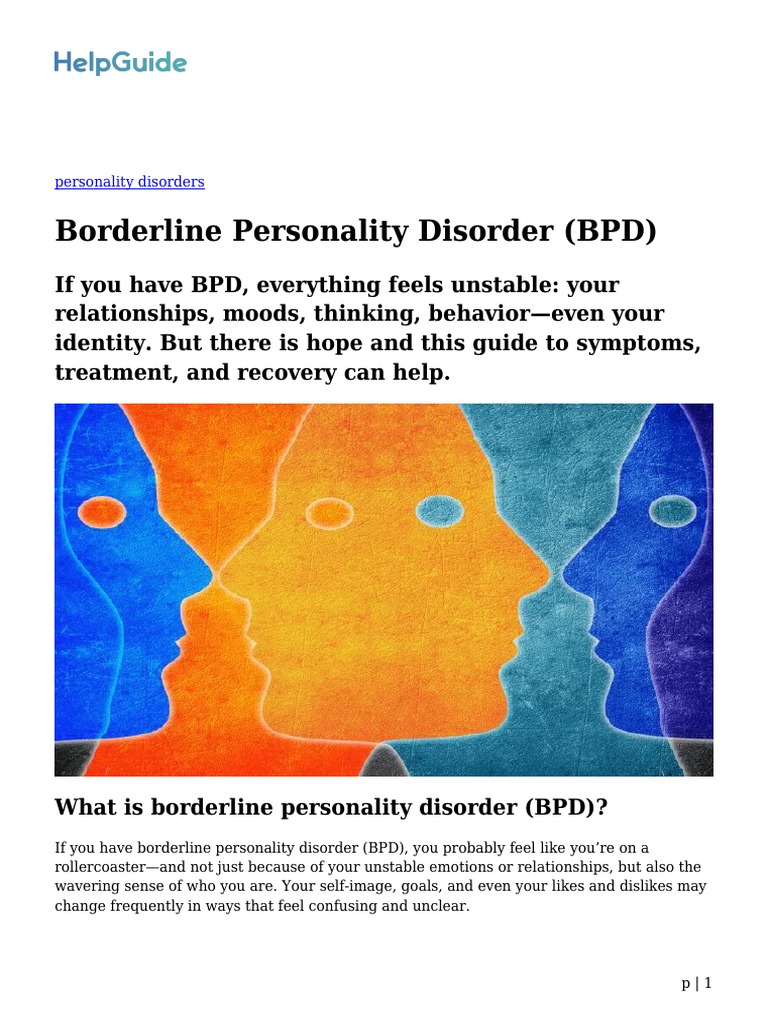 Understanding Borderline Personality Disorder | PDF | Borderline ...