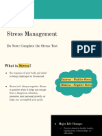 Stress Management: Do Now: Complete The Stress Test