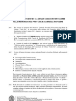 Premi Di Studio Di 2000 Intestati Alla Memoria Di Gabriele Pavolini