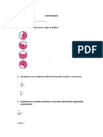 Cuestionario de Matemáticas Fracciones