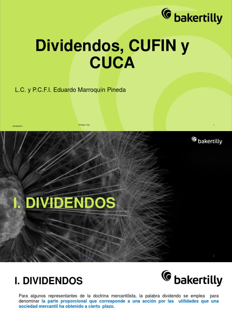 Material Dividendos, CUFIN y CUCA 23ago2019 | PDF | Impuesto sobre la ...