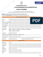 Application For Residence Documentation Family Member: Form G