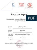Inspection Report: Exhaust Pollutant Emission After Cold Starting Under Normal Temperature (Diesel)