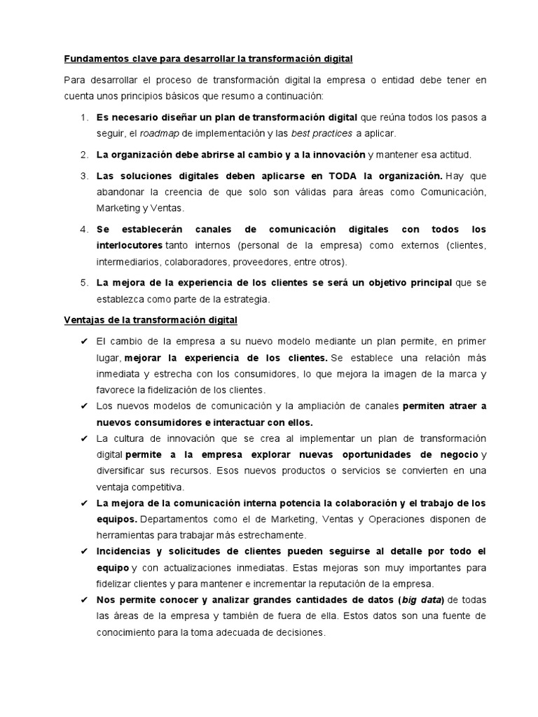 Claves para la Transformación Digital | PDF | Marketing | Servicio de ...