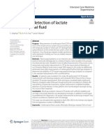 Point of Care Detection of Lactate in Cerebrospinal Fuid