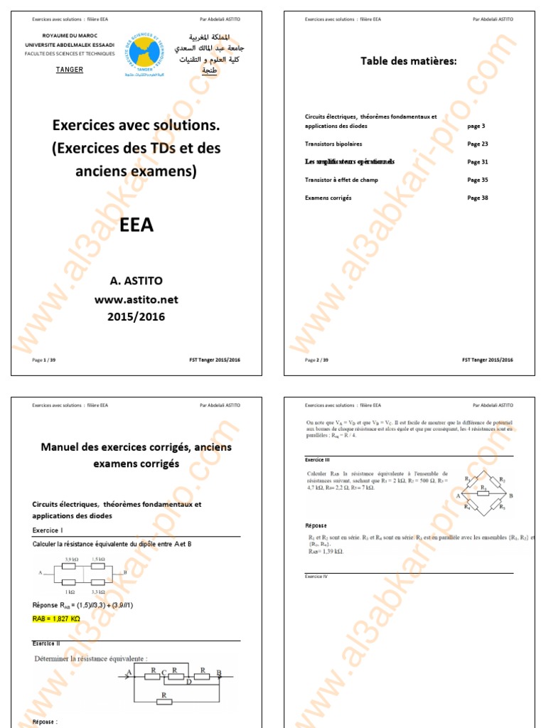 TD Électronique | PDF | Transistor bipolaire | Résistance (électricité)