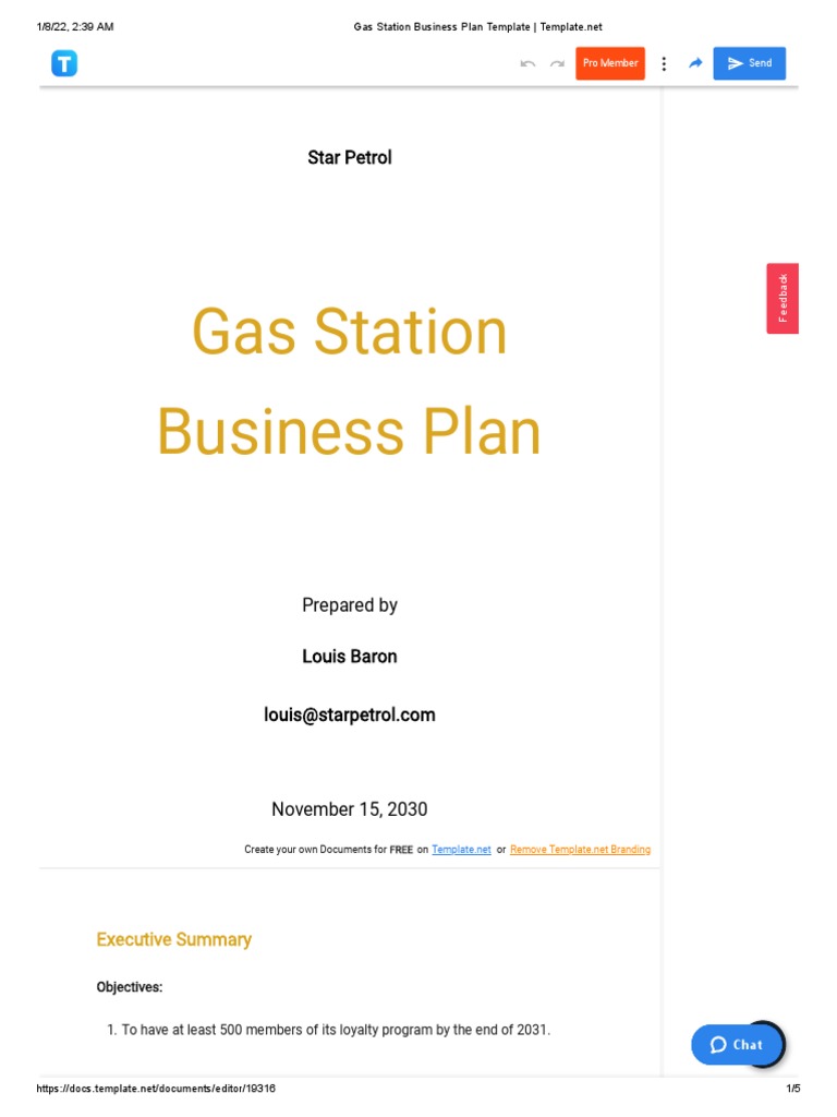 mini gas station business plan